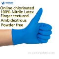 Examen de azul médico guantes desechables
